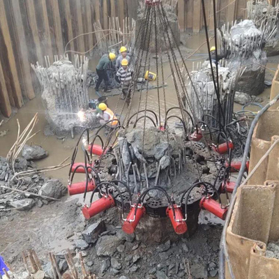 Excavateur à faible consommation d'énergie, concasseur hydraulique, casse-pierre de 75 mm, châssis pour piles de pierre