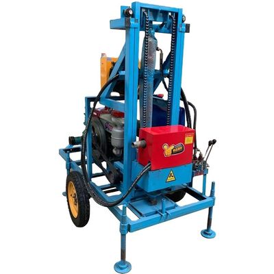 Forage à vis pneumatique 200 m Diesel Hydraulique Petite machine de forage portable de puits d'eau