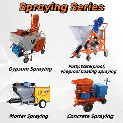 Matériaux applicables Machine de pulvérisation de mortier M6 de gypse pour pulvérisation de mastic sur murs de béton