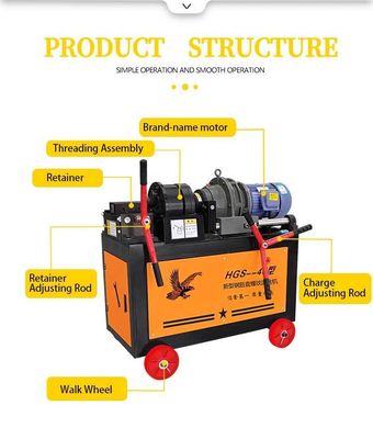5.5kw Verticale à double tête à 3 arbres machine à filetage à roulement pour filetage de précision