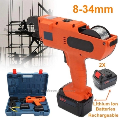 Machine électrique de fixation 12V 4500mAh pour fixation de barres de reboisement de 8 mm-34 mm avec 2 pinces à batterie