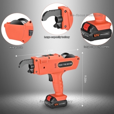 Machine électrique de fixation 12V 4500mAh pour fixation de barres de reboisement de 8 mm-34 mm avec 2 pinces à batterie