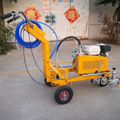 Machine de marquage de ligne de route à pulvérisation froide à poussée manuelle de couleur personnalisée avec moteur à gaz
